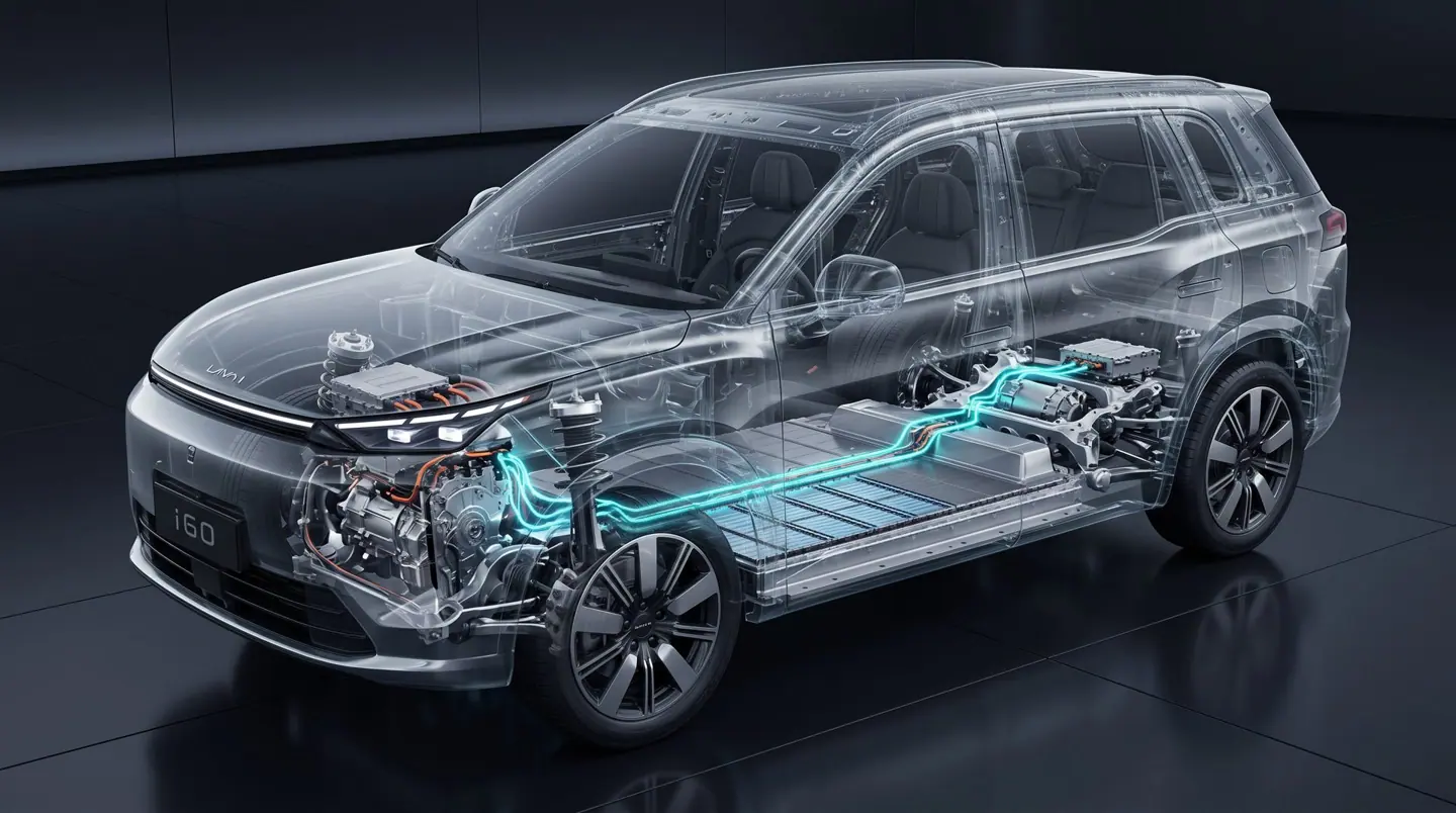 GAC AION i60 ning batareya va elektromotorli shaffof sxemasi